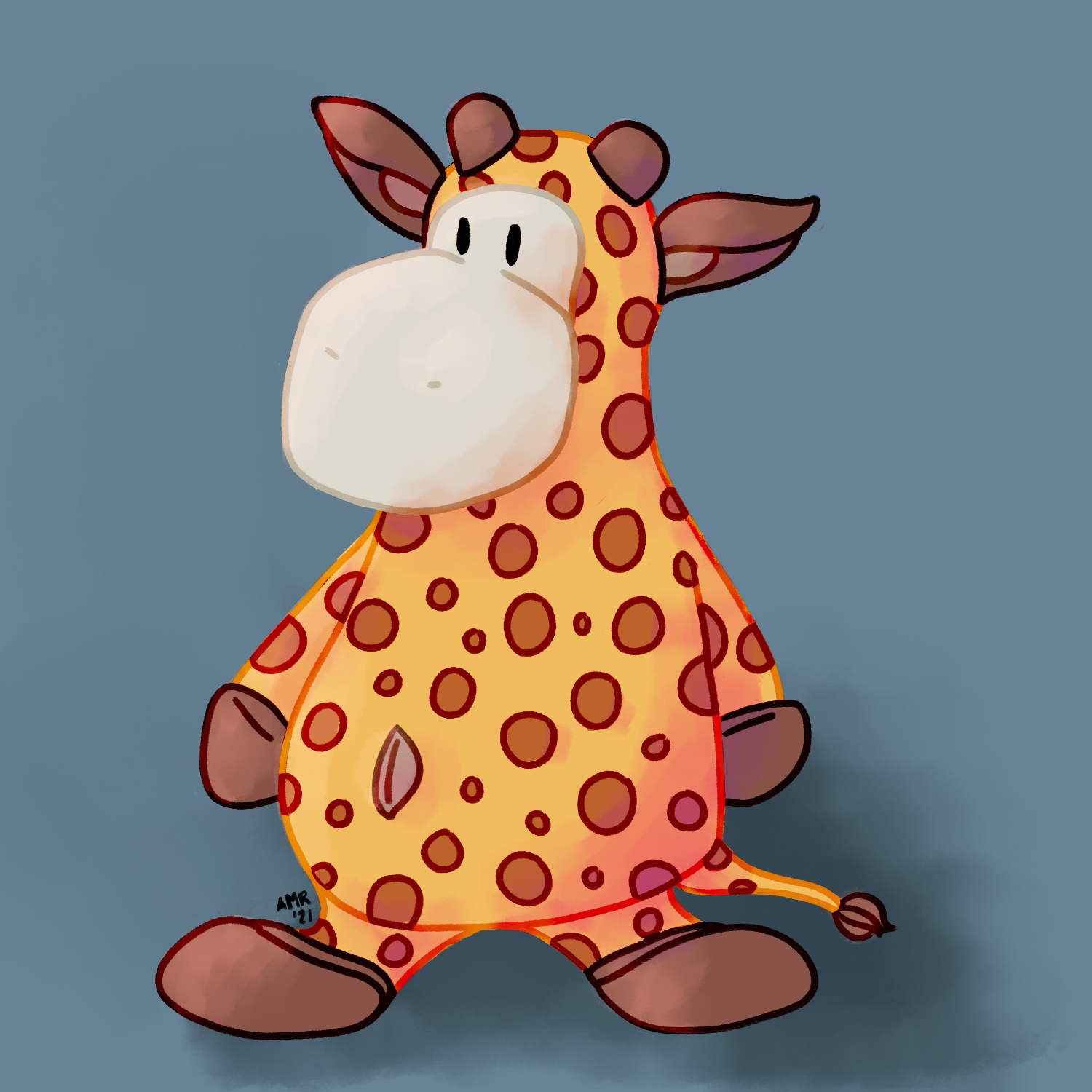 digital painting of gerry the giraffe